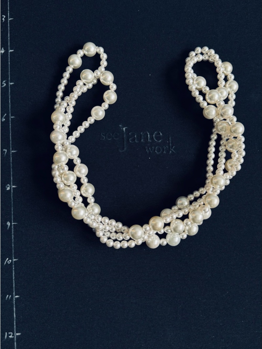 Pearl-Style Layered Necklace in White - Picture 3 of 6